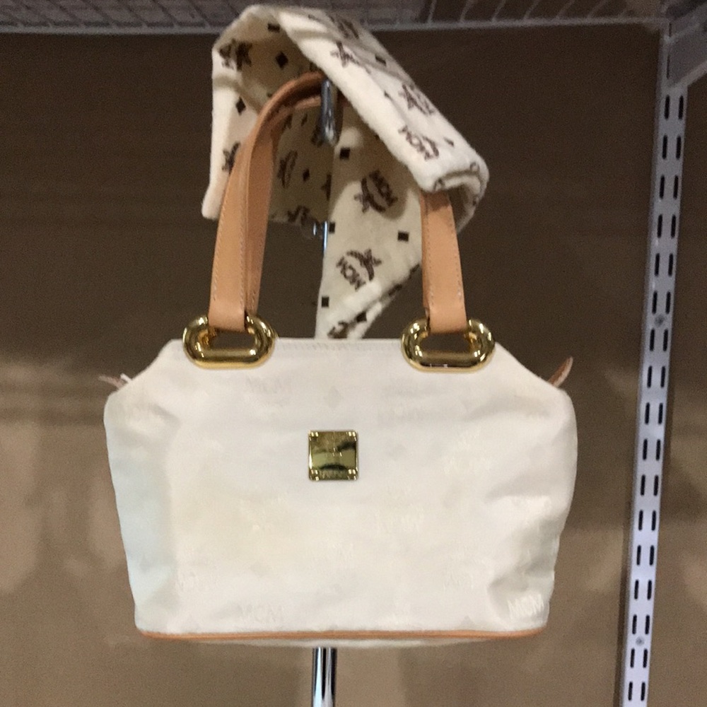 MCM Vintage Leather Trimmed Satchel - Picture 5 of 15